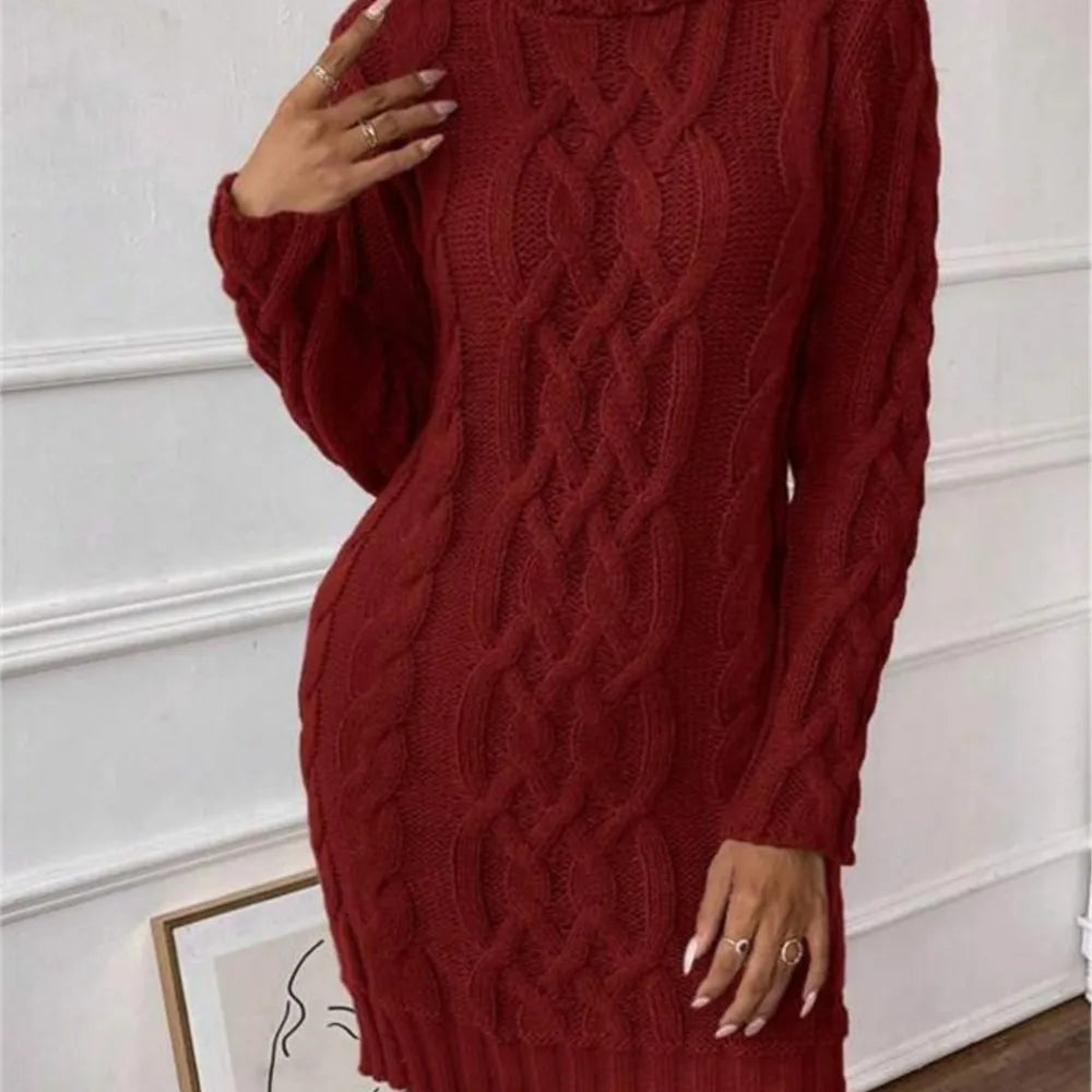 Women’s Knitted Sweater Dress – Long Sleeve & Elegant