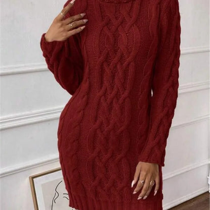 Women’s Knitted Sweater Dress – Long Sleeve & Elegant