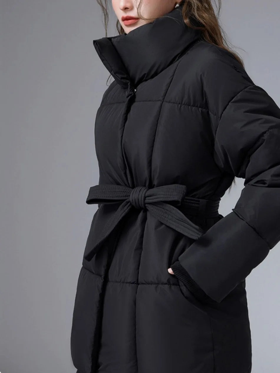 Women's Winter Puffer Jacket – Warm, Stylish & Belted Fit