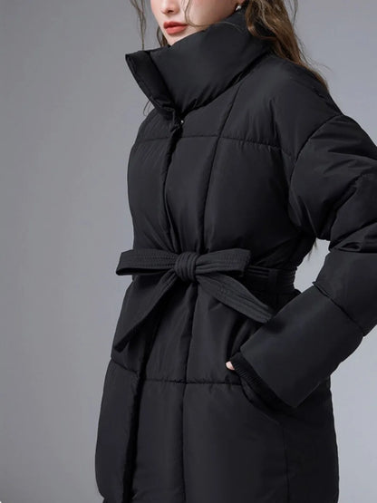 Women's Winter Puffer Jacket – Warm, Stylish & Belted Fit