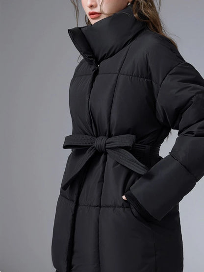 Women's Winter Puffer Jacket – Warm, Stylish & Belted Fit
