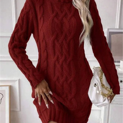 Women’s Knitted Sweater Dress – Long Sleeve & Elegant