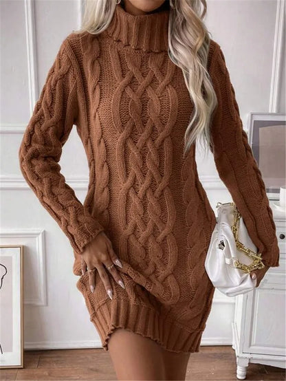 Women’s Knitted Sweater Dress – Long Sleeve & Elegant