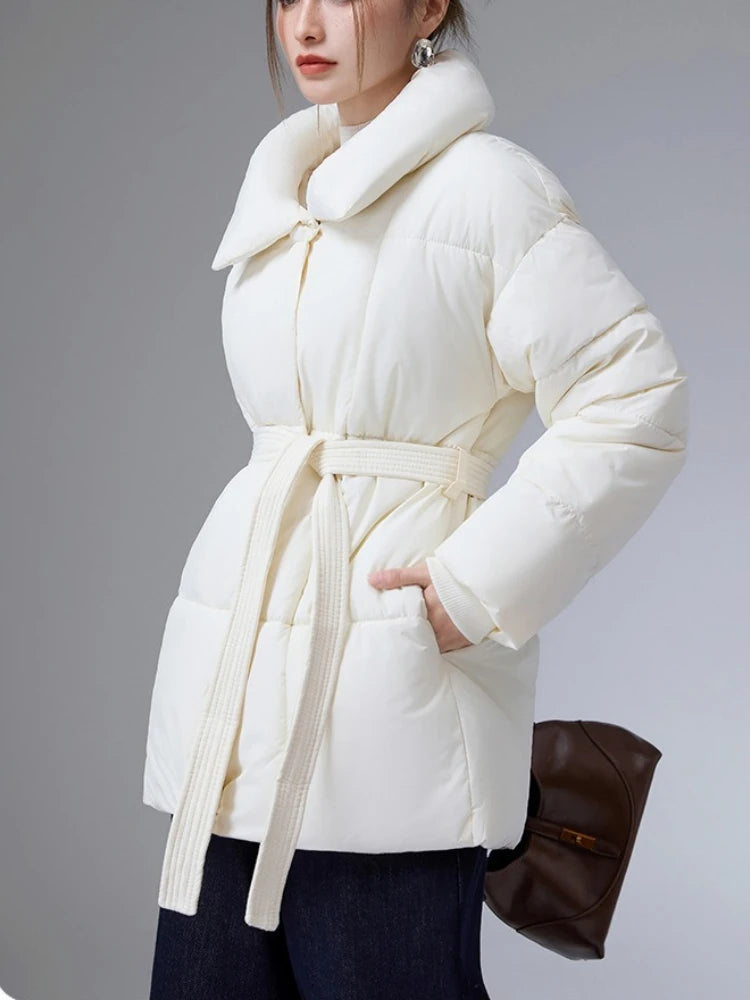 Women's Winter Puffer Jacket – Warm, Stylish & Belted Fit