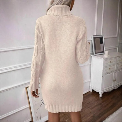 Women’s Knitted Sweater Dress – Long Sleeve & Elegant