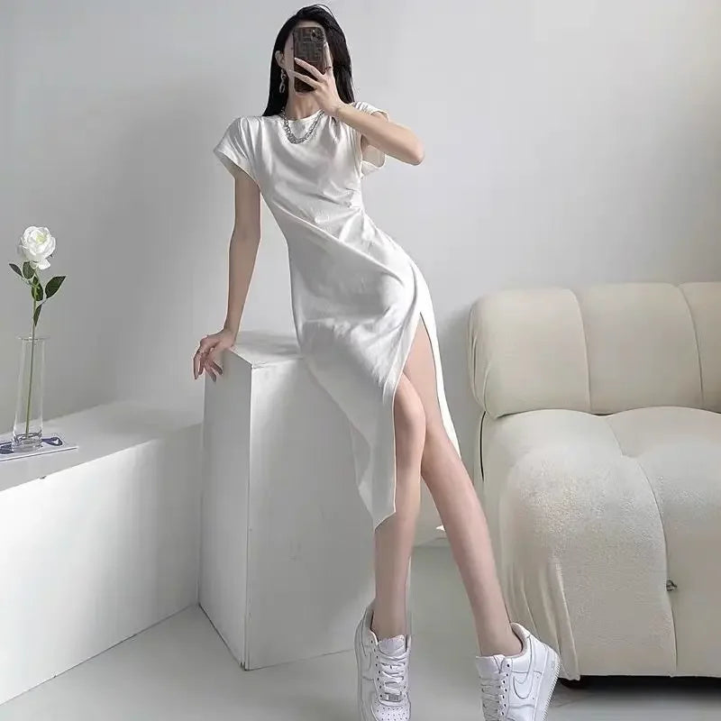 Women’s White Midi Dress – Elegant & Comfortable
