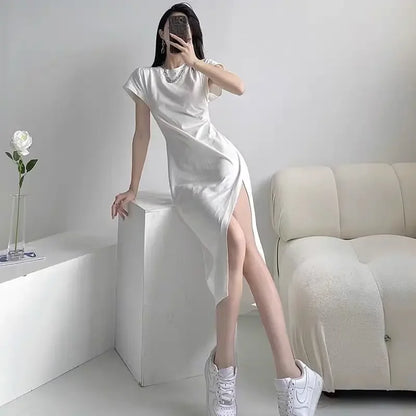 Women’s White Midi Dress – Elegant & Comfortable