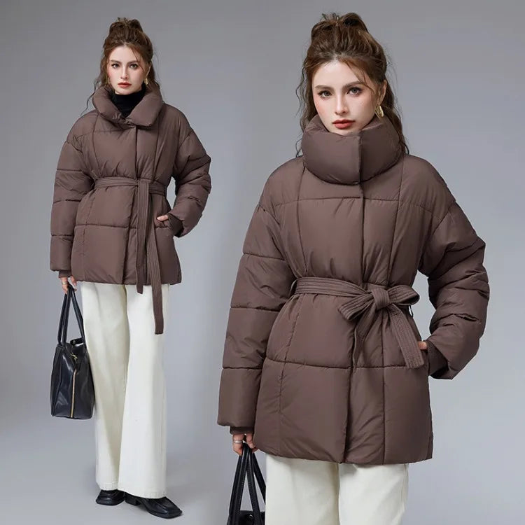 Women's Winter Puffer Jacket – Warm, Stylish & Belted Fit