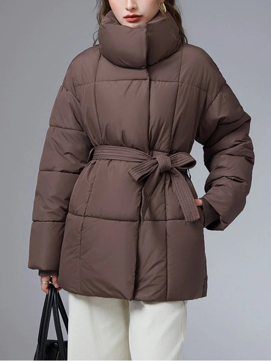 Women's Winter Puffer Jacket – Warm, Stylish & Belted Fit