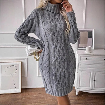 Women’s Knitted Sweater Dress – Long Sleeve & Elegant