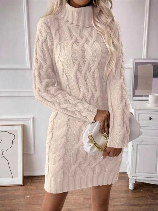 Women’s Knitted Sweater Dress – Long Sleeve & Elegant